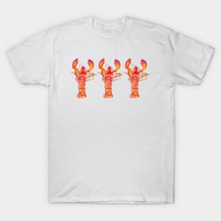 3 dancing lobsters - food illustration T-Shirt